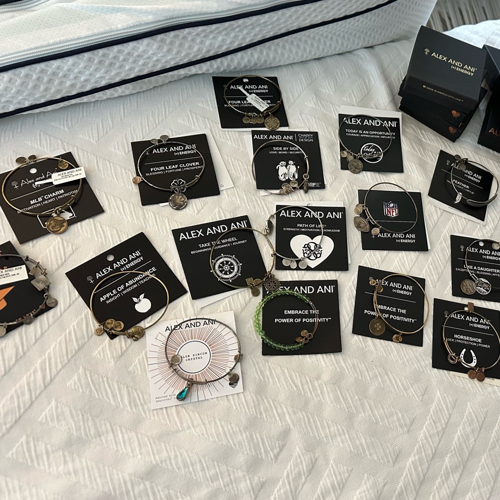 16 Alex and Ani gold and silver bracelets